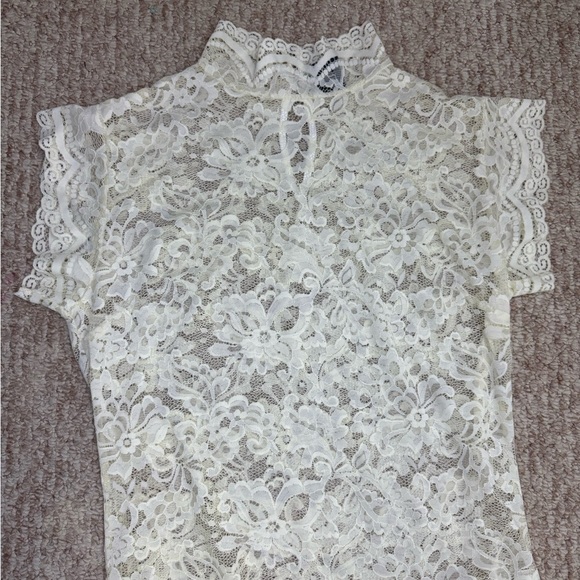 Windsor Elegant Cream Lace Top Size 2X - Picture 6 of 12